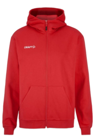 Craft hoodie met rits rood