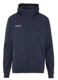 Craft hoodie met rits navy