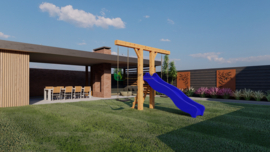Authentieke Schommel | Goofy - Onbehandeld - Blauw 3 m
