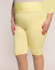 Wielrenlegging licht geel pastel geel met brede tailleband viscose maten 44 en 46