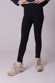 Zwarte meisjes legging met brede tailleband