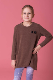 Meisjes sweater jurk met strikjes op de rug