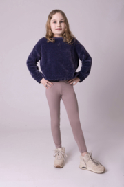 Licht beige meisjes legging met brede tailleband