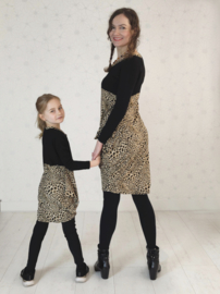 Panter print meisjes empire jurk