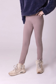 Licht beige meisjes legging met brede tailleband