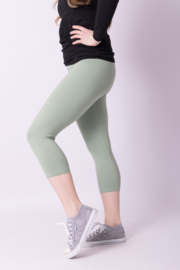 Legging DRIEKWART brede tailleband pastel groen  nog maat 36