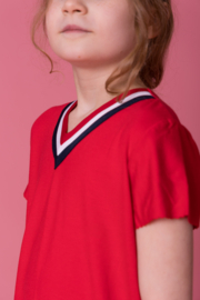 Meisjes shirtjurk V-hals Nederlands vlag 2 kleuren