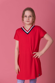 Meisjes shirtjurk V-hals Nederlands vlag 2 kleuren