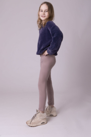 Licht beige meisjes legging met brede tailleband