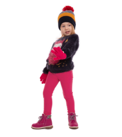 Meisjes fuchsia roze winter legging maten 92 en 140/146