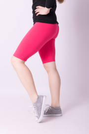 Korte legging met smalle tailleband |katoen |fuchsia roze maat 36