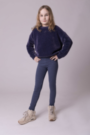 Melange donkerblauwe meisjes legging