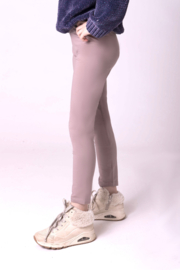 Licht beige meisjes legging met brede tailleband