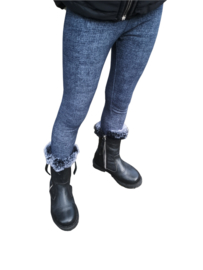 Meisjes winter legging als skinny jeans maten 134 en 146