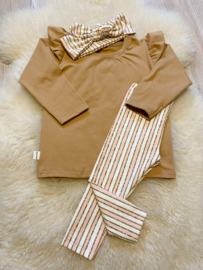 Longsleeve Camel met ruffels