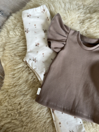 Ruffel top rib taupe