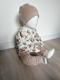 Rib broekje taupe