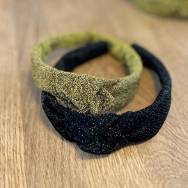 Diadeem zwart glitter