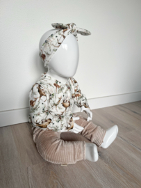 Rib broekje taupe