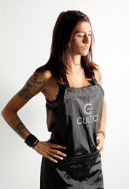 Cult.O APRON - VERFSCHORT MET 2 ZAKKEN - ZWART