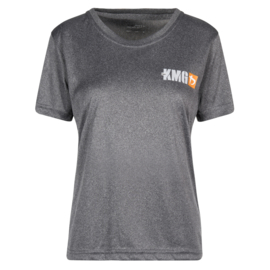 KMG T-shirt, dry-fit, dark grey, ladies