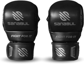 Sanabul Essential 7 oz MMA Hybride Sparringhandschoenen - zwart, zilver