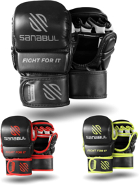 Sanabul Essential 7 oz MMA Hybride Sparringhandschoenen - zwart, zilver