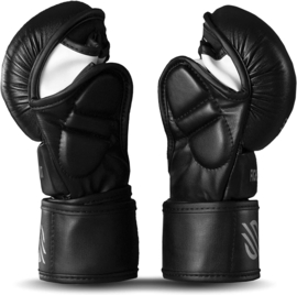 Sanabul Essential 7 oz MMA Hybride Sparringhandschoenen - zwart, zilver