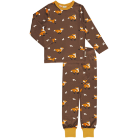 Maxomorra pyjama set lange mouw FOX BROWN