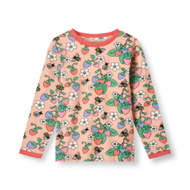 Småfolk longsleeve met aardbeien lichtroze
