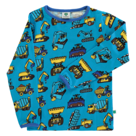 Småfolk longsleeve Machines Blauw