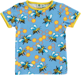 Småfolk t-shirt met bijen lichtblauw