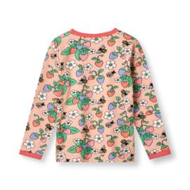 Småfolk longsleeve met aardbeien lichtroze