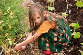 Orange Blooms Reversible Pinny Dress
