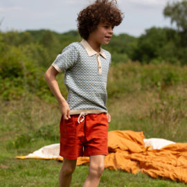 Hazy Blue Short Sleeve Knitted Top