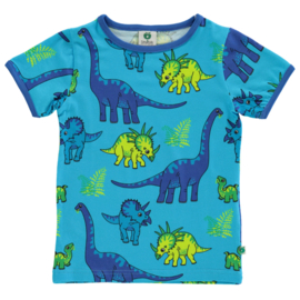 Småfolk t-shirt met dinosauriërs blauw
