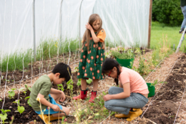 Orange Blooms Reversible Pinny Dress