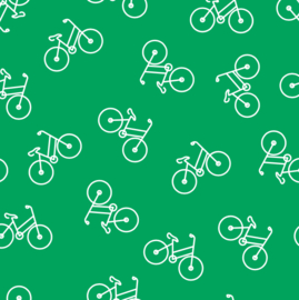 Cissi och Selma t-shirt Valda MINI Groen met fietsjes