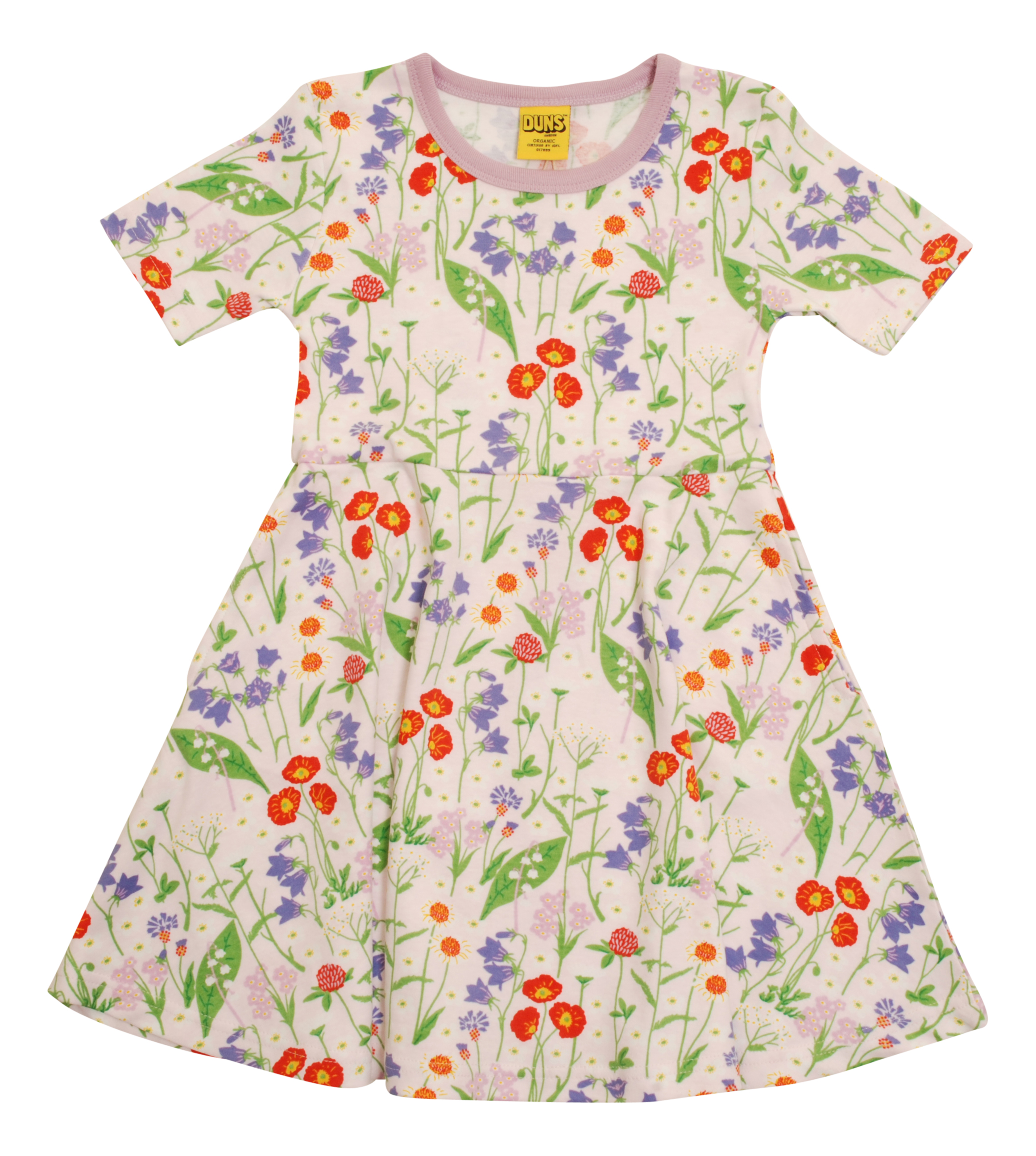 Duns jurkje korte mouw Skater Pink Midsummer Flower