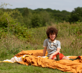 Hazy Blue Short Sleeve Knitted Top