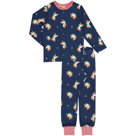 Maxomorra pyjama set lange mouw UNICORN BLUE