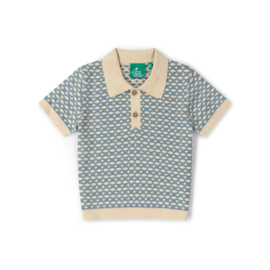 Hazy Blue Short Sleeve Knitted Top