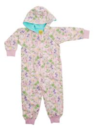 Duns hooded onesie Pink Wild Flowers