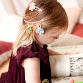 Haarclips Crochet Flowers Pastel