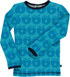 Småfolk wollen longsleeve retro appels blauw