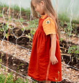 Orange Blooms Reversible Pinny Dress