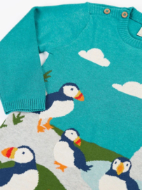 Frugi Kiera Knitted Dress Puffins