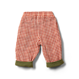 Little Red Checked Reversible Pull On Trousers