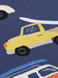 Frugi Applique T-shirt Navy Blue Vehicles