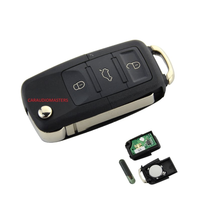Reiziger appel corruptie autosleutel geschikt voor Volkswagen klapsleutel 3 knoppen 434 Mhz - ID48  transponder chip - Sleutelblad HU66 Golf MK4 Passat Bora Beetle remote key  auto sleutel | Auto sleutels | caraudiomasters